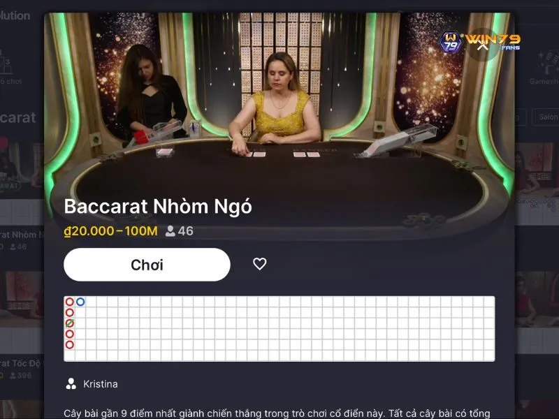 Các bước chơi Baccarat đơn giản tại nhà cái Win79