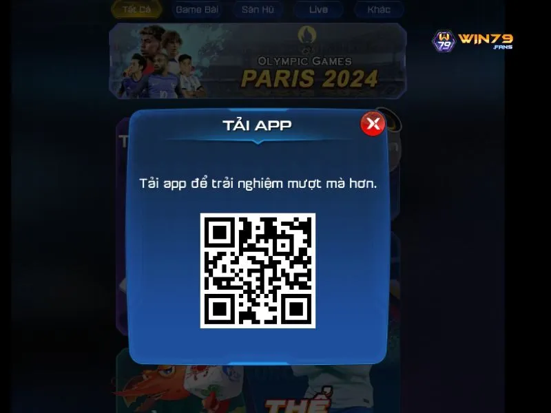 Code QR để tải app Win79